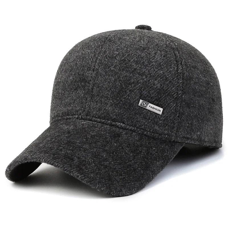 Fs boné de beisebol de inverno quente para homens de alta qualidade de feltro feminino earflap chapéus ao ar livre à prova de vento proteção de ouvido bonés de caminhoneiro casquette