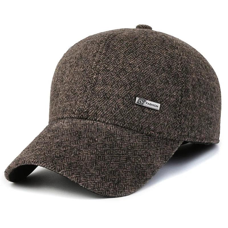 Fs boné de beisebol de inverno quente para homens de alta qualidade de feltro feminino earflap chapéus ao ar livre à prova de vento proteção de ouvido bonés de caminhoneiro casquette