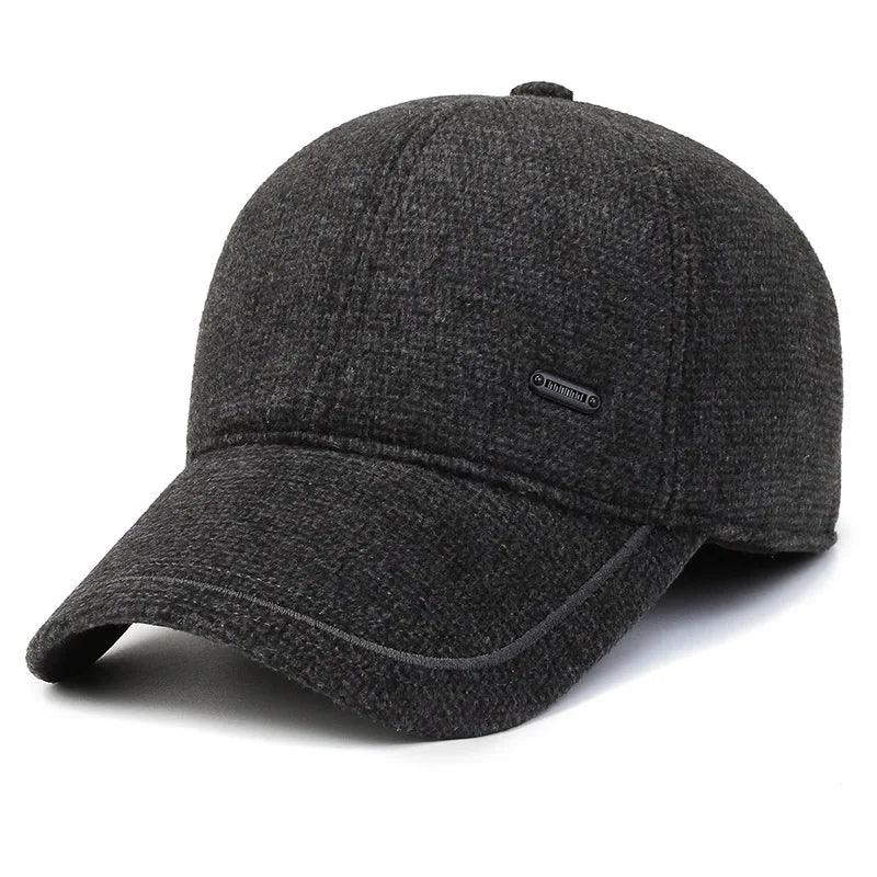 Fs boné de beisebol de inverno quente para homens de alta qualidade de feltro feminino earflap chapéus ao ar livre à prova de vento proteção de ouvido bonés de caminhoneiro casquette