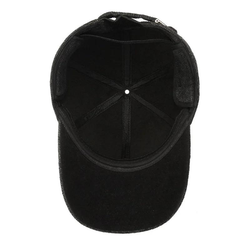 Fs boné de beisebol de inverno quente para homens de alta qualidade de feltro feminino earflap chapéus ao ar livre à prova de vento proteção de ouvido bonés de caminhoneiro casquette